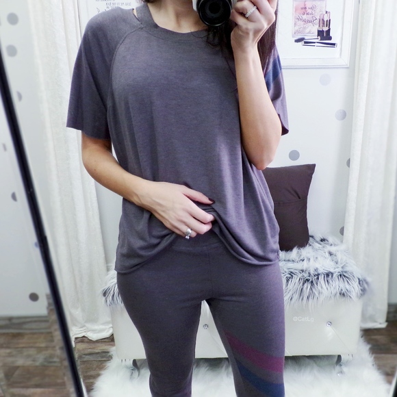 Lounge Wear Bottoms Gray Soft Varsity Joggers - Picture 2 of 6